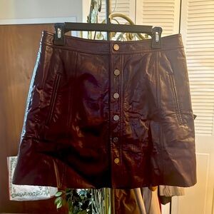 Blanknyc burgundy faux leather mini skirt.